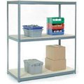 Global Equipment Wide Span Rack 72Wx24Dx84H, 3 Shelves Wood Deck 900 Lb Cap. Per Level, Gray 716698